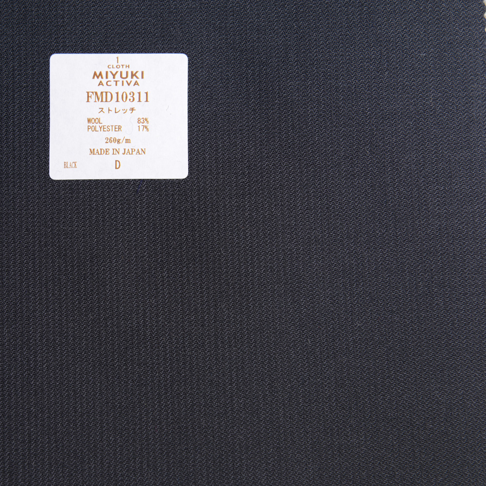 FMD10311 Activa Collection Tejido Elástico Natural Resistente A Las Arrugas Shadow Stripe Black[Textil] Miyuki Keori (Miyuki)