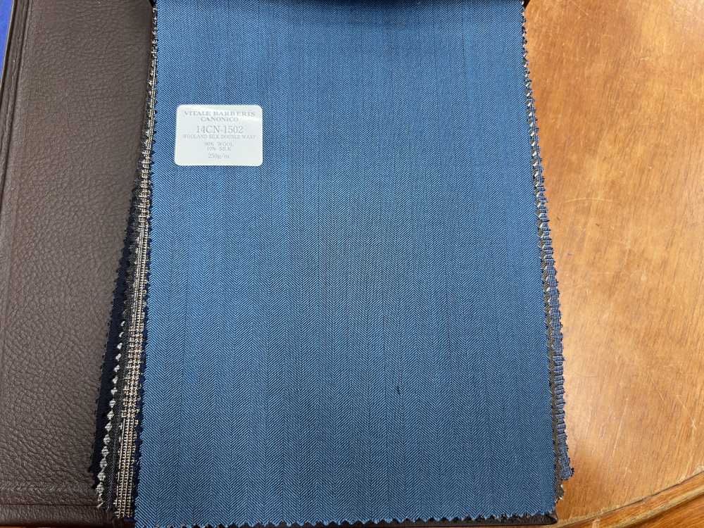 14CN-1502 CANONICO DOBLE URDICIÓN LANA Y SEDA Espiga Azul[Textil] CANÓNICO