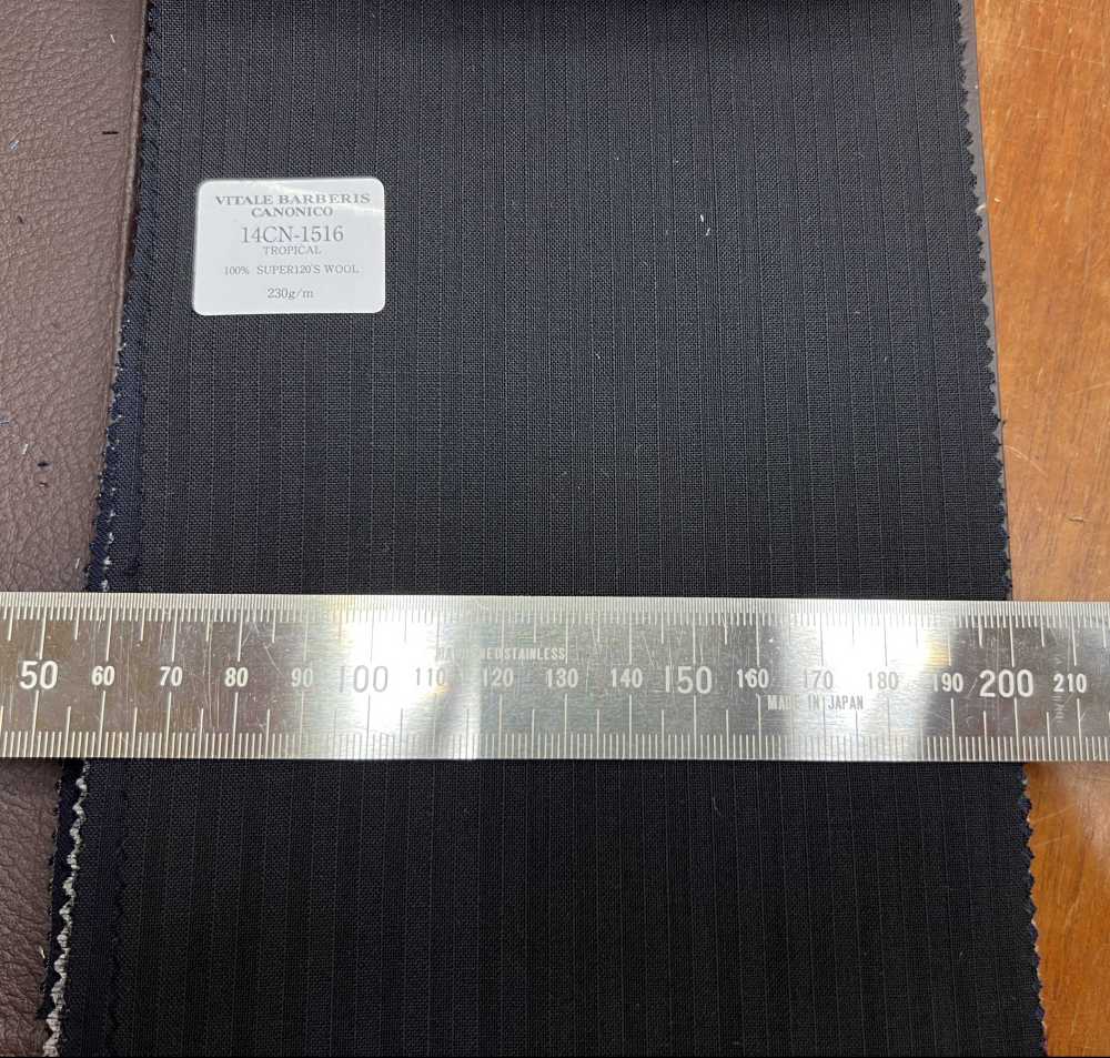 14CN-1516 CANONICO Super 120' Raya De Sombra Negra Tropical De Un Solo Hilo[Textil] CANÓNICO