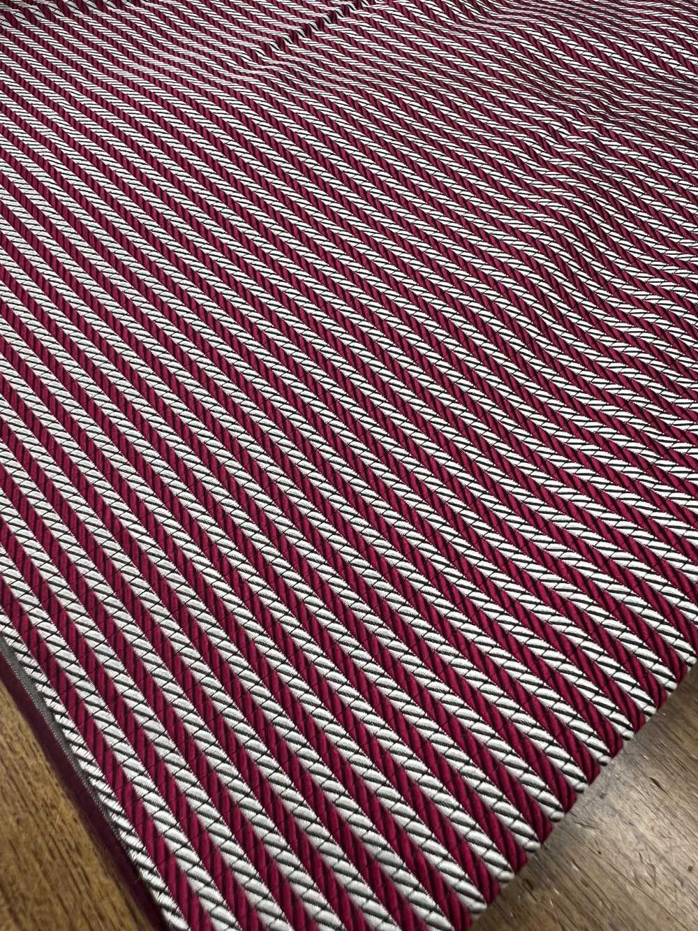 AI-14 Jacquard De Seda Rayas Horizontales Rojo Vino X Plata [outlet][Textil] Yamamoto(EXCY)