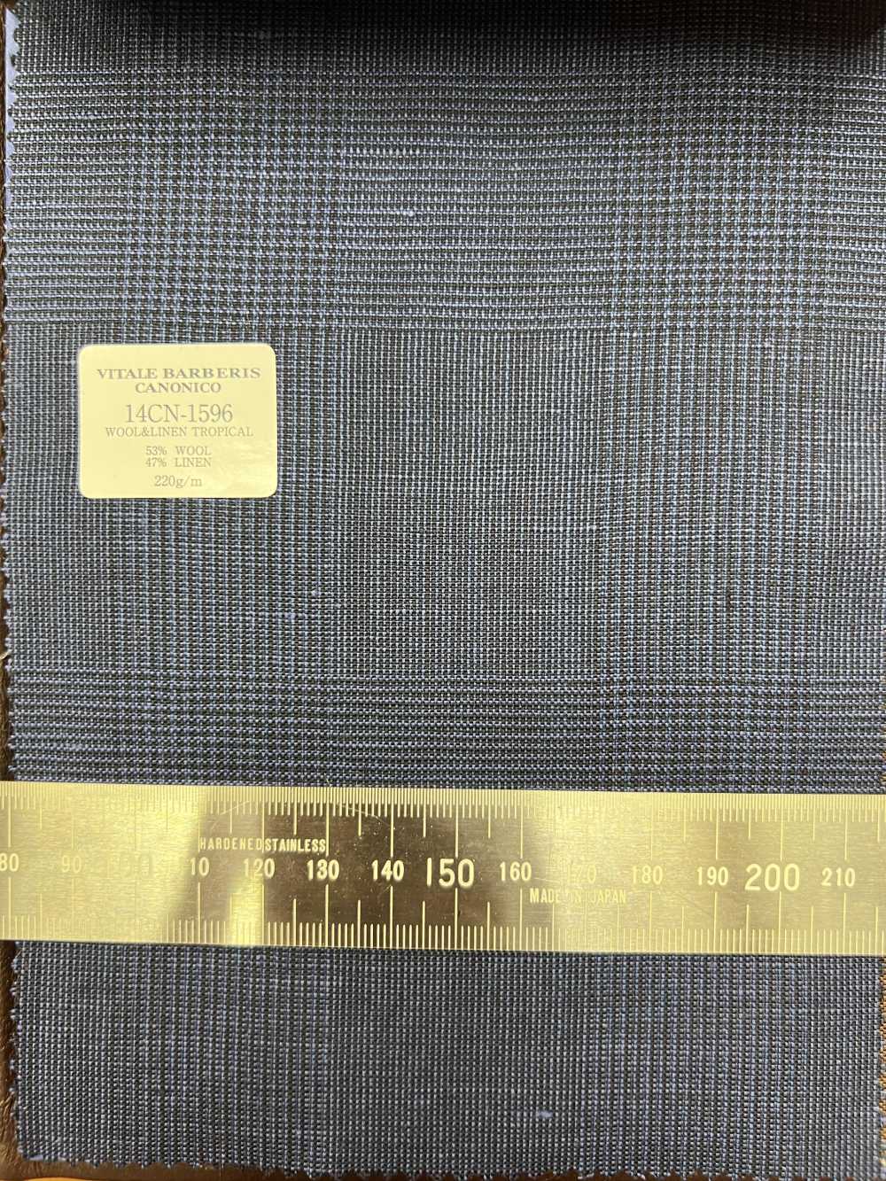 14CN1596 CANONICO Cuadro Glen Check Lana Y Lino 21 Micrones Azul[Textil] CANÓNICO