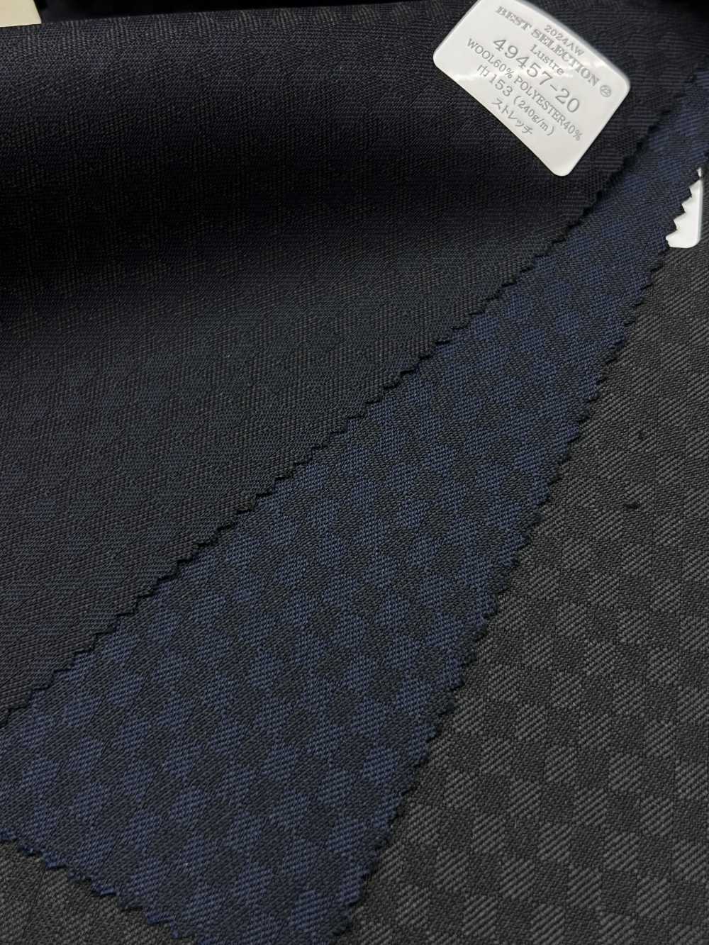 49457 Patrón Dobby De Poliéster Y Lana Elástica LUSTRE Con 3 Variaciones De Color Y Cuadros En Bloque[Textil] Compañía Kunishima Co., Ltd.