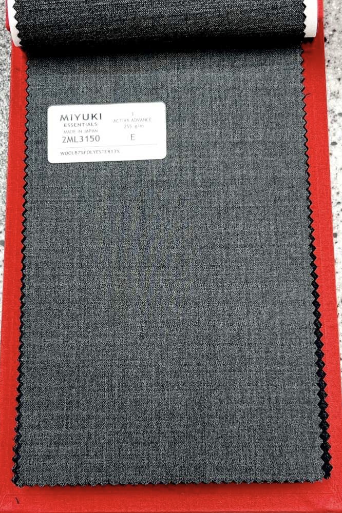 2ML3150 25SS MIYUKI Textile ACTIVA ADVANCE Gris Medio Sin Patrón Fábricas De Lana Miyuki