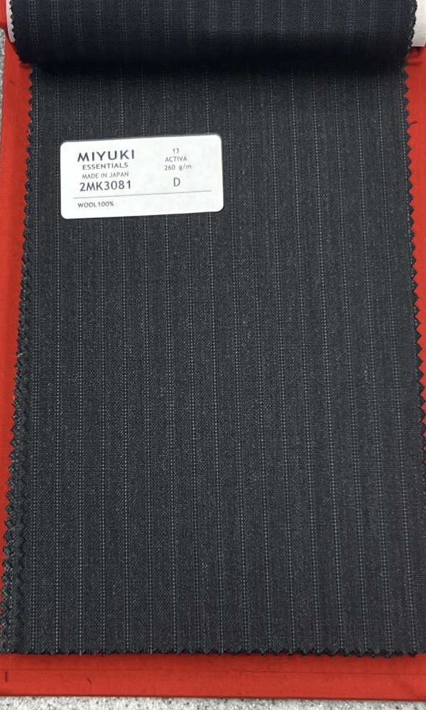 2MK3081 25SS MIYUKI Textil ACTIVA Raya Gris Cielo Carbón Fábricas De Lana Miyuki