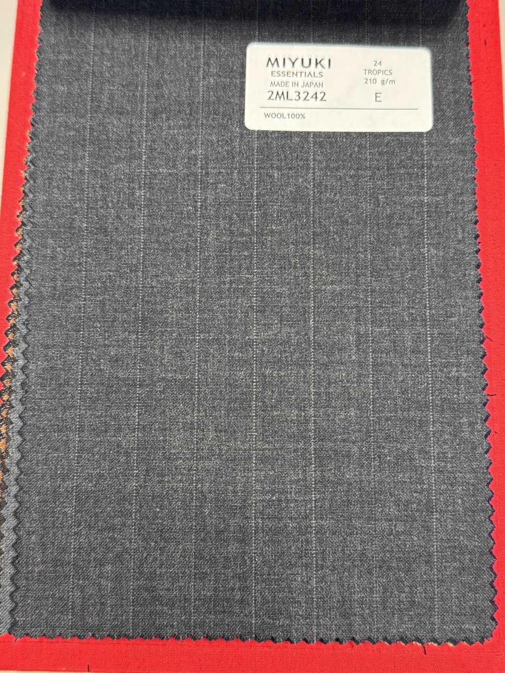 2ML3242 Textil MIYUKI ESSENTIALS TROPICS Raya Gris Cielo Carbón Fábricas De Lana Miyuki