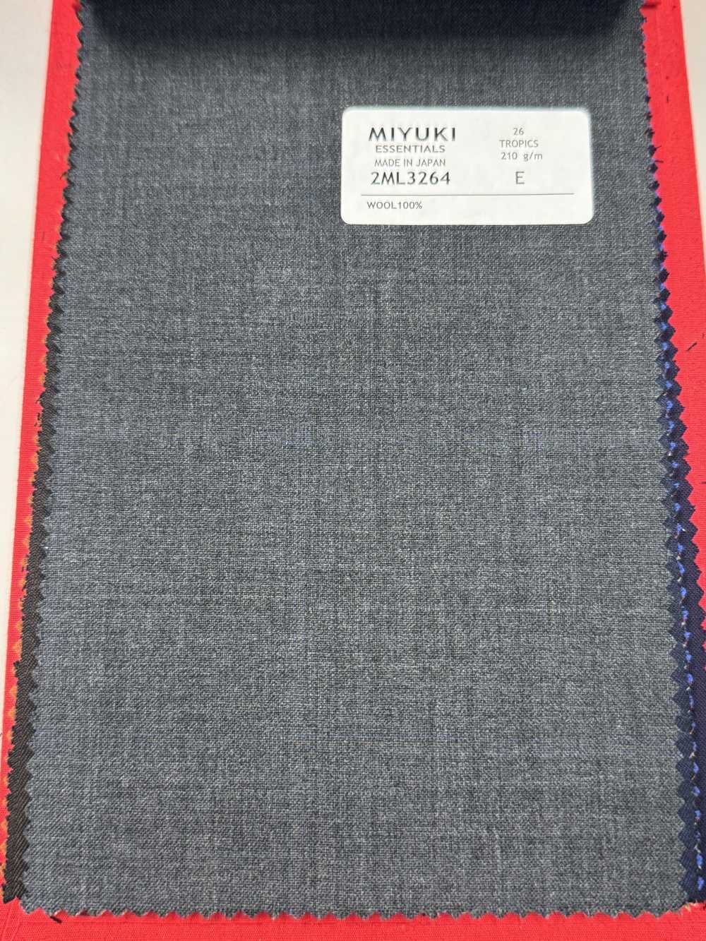 2ML3264 Textil MIYUKI ESSENTIALS TROPICS Cuadros Gris Medio Fábricas De Lana Miyuki