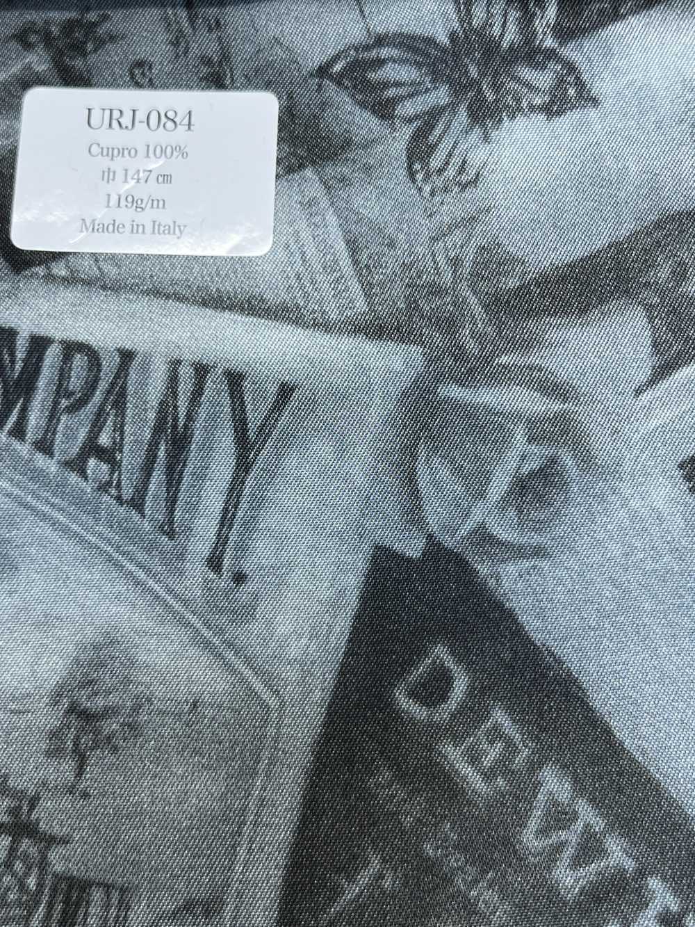 URJ-084 Forro 100% Cupro Italiano Estampado Periódico Y Rosas Monocromáticas[Recubrimiento] TCS