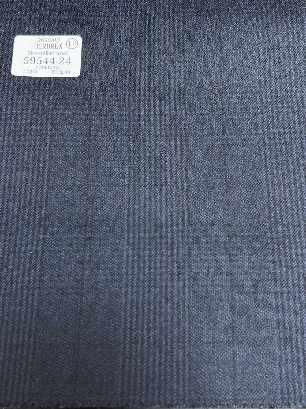 59544-24 25AW HERDREX [Lana Molida Con Siro] Lana Molida Con Siro, Cuadros Glen Azul Marino[Textil] Compañía Kunishima Co., Ltd.