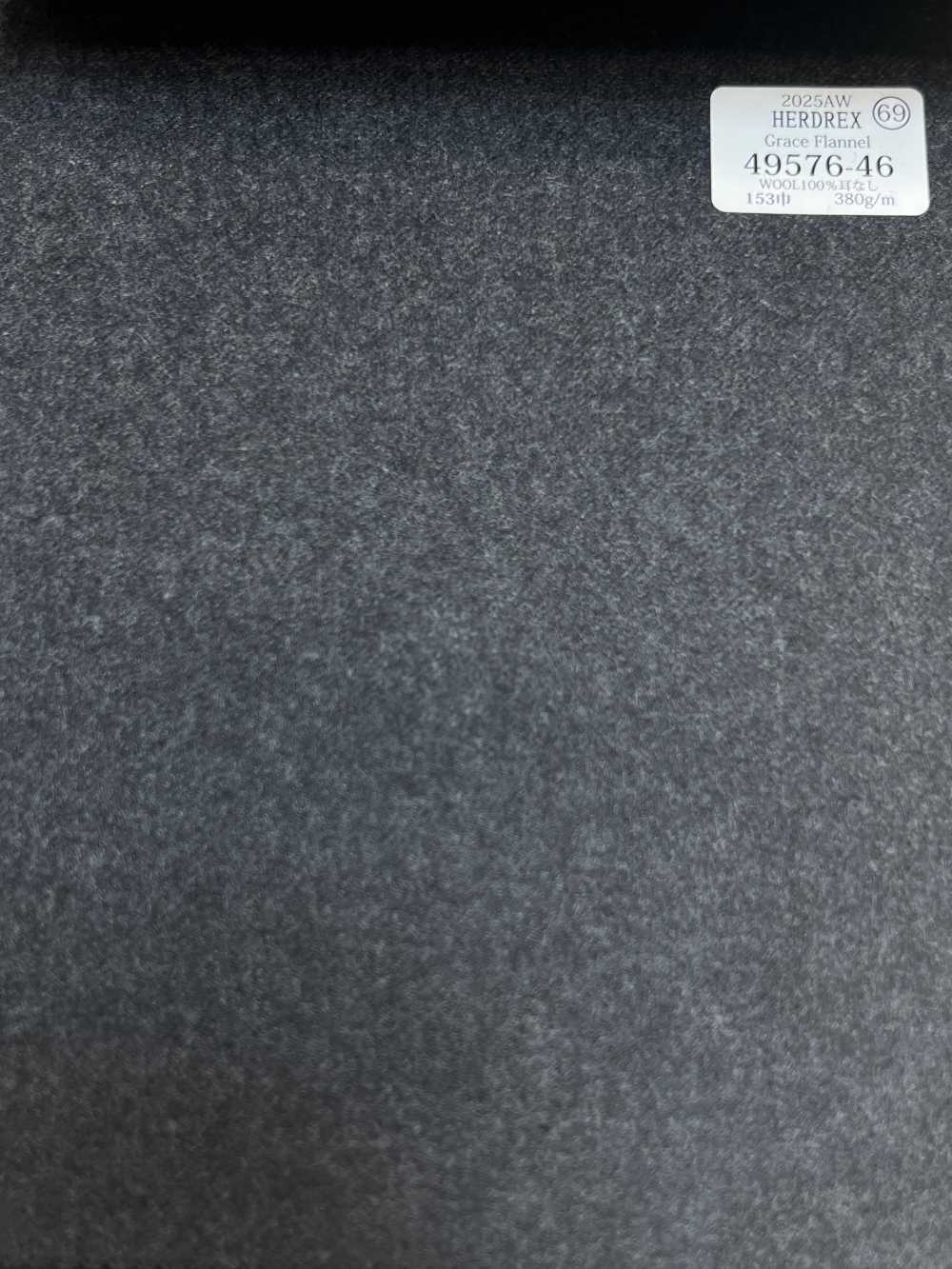49576-46 25AW HERDREX [Franela Grace] Franela Grace Gris Cielo Carbón Sin Estampado[Textil] Compañía Kunishima Co., Ltd.