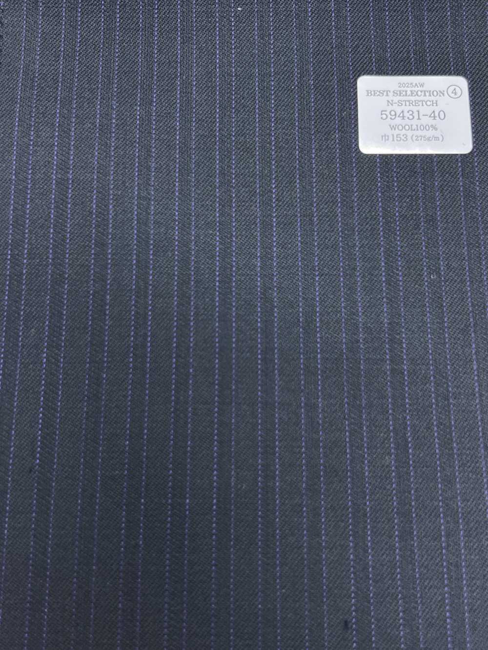59431-40 25AW MEJOR SELECCIÓN [N-STRETCH] N-Stretch Azul Marino Oscuro X Raya Sombra Púrpura[Textil] Compañía Kunishima Co., Ltd.