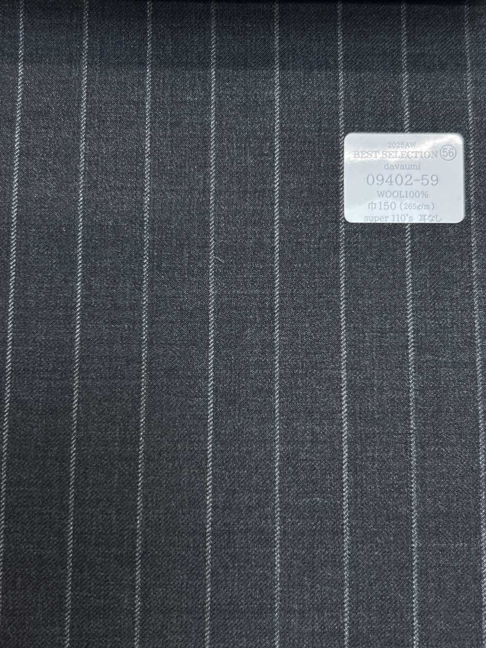 09402-59 25AW MEJOR SELECCIÓN [davaumi] Davaumi Charcoal Heaven Gray Chalk Stripe[Textil] Compañía Kunishima Co., Ltd.
