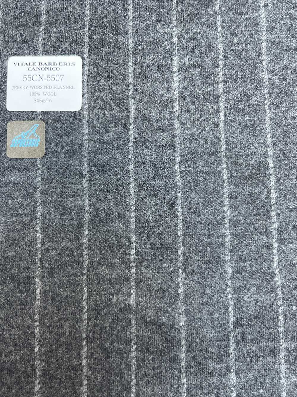 55CN5507 CANONICO JERSEY DE FRANELA PEINADA GRIS RAYAS DE TIZA[Textil] CANÓNICO