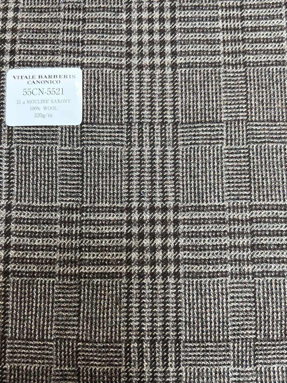 55CN5521 CANONICO 21μ MOULINE' SAXONY Marrón Glen Check[Textil] CANÓNICO