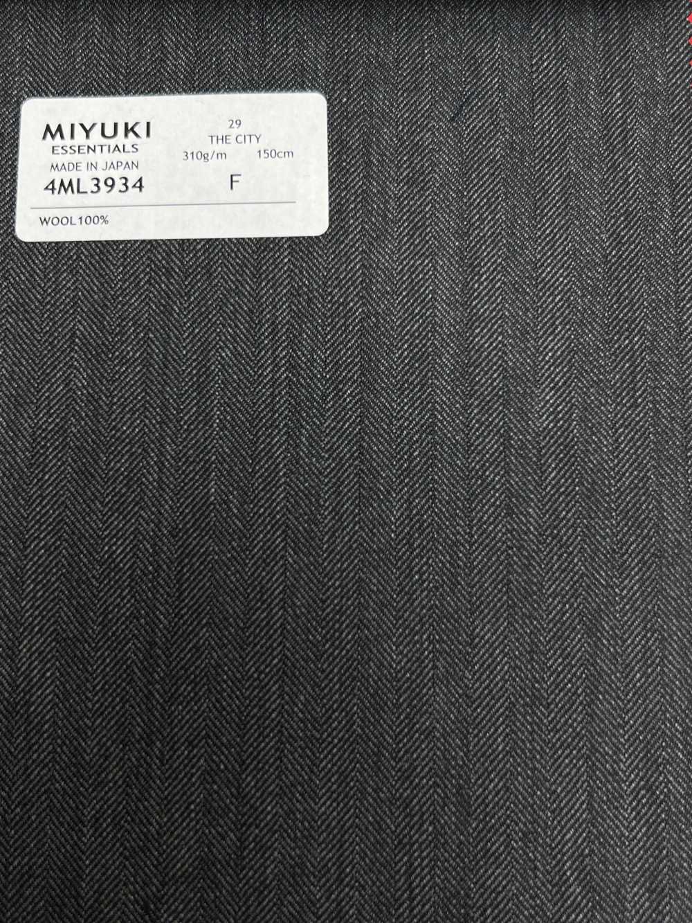 4ML3934 25AW LA CIUDAD Espiga Carbón Cielo Gris[Textil] Fábricas De Lana Miyuki