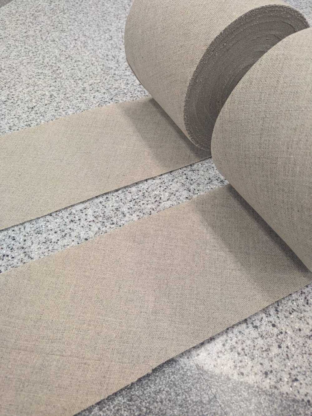 3670ES-S Cinta Suave Beige Elástica De Lino Puro Para Entretela De Cuello Con Acabado De Resina Sin Nombre