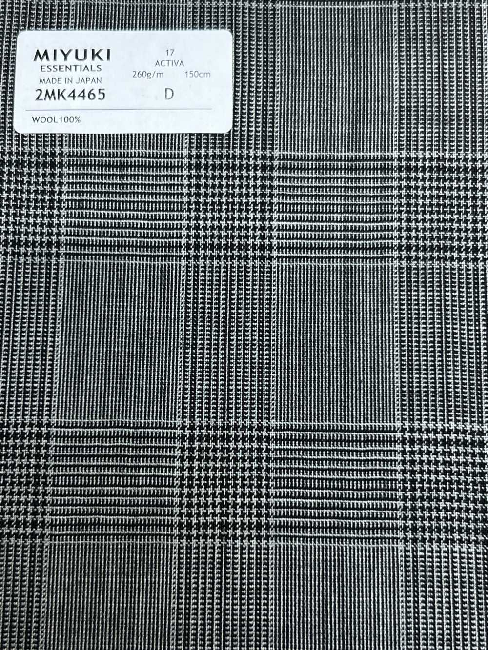 2MK4465 26SS Miyuki Textile MIYUKI ESSENTIALS ACTIVA Cuadros Gris Medio Fábricas De Lana Miyuki