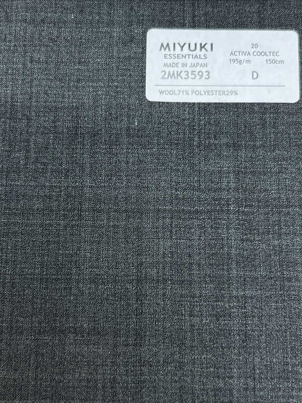 2MK3593 26SS Miyuki Textile MIYUKI ESSENTIALS ACTIVA COOLTEC Gris Medio Sin Patrón Fábricas De Lana Miyuki