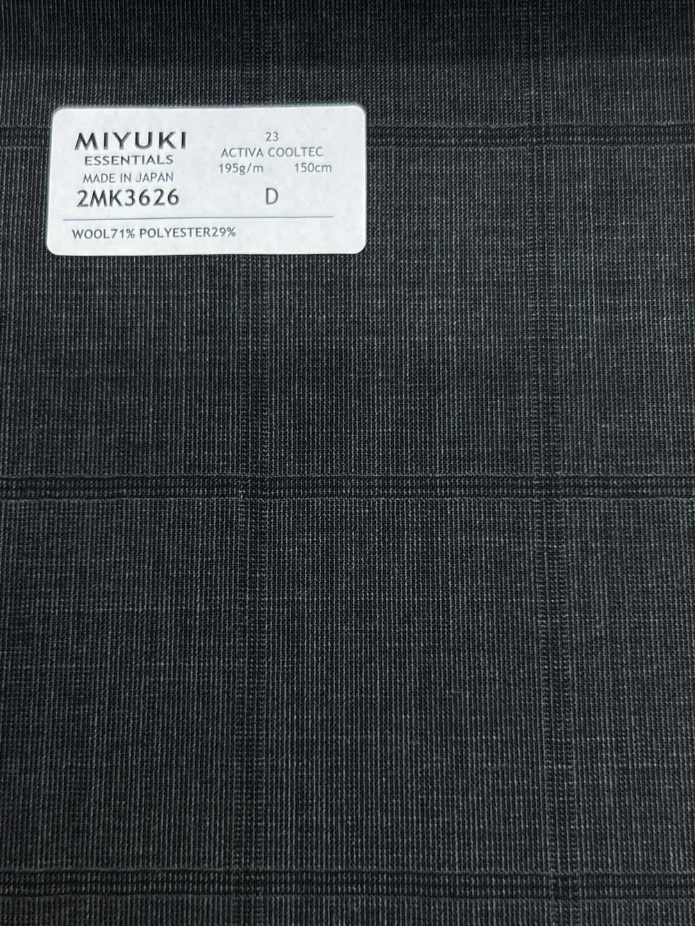 2MK3626 Textil MIYUKI ESSENTIALS ACTIVA COOLTEC Cuadros Gris Medio Fábricas De Lana Miyuki