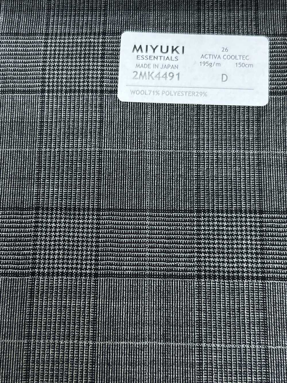 2MK4491 Textil MIYUKI ESSENTIALS ACTIVA COOLTEC Cuadros Gris Medio Fábricas De Lana Miyuki