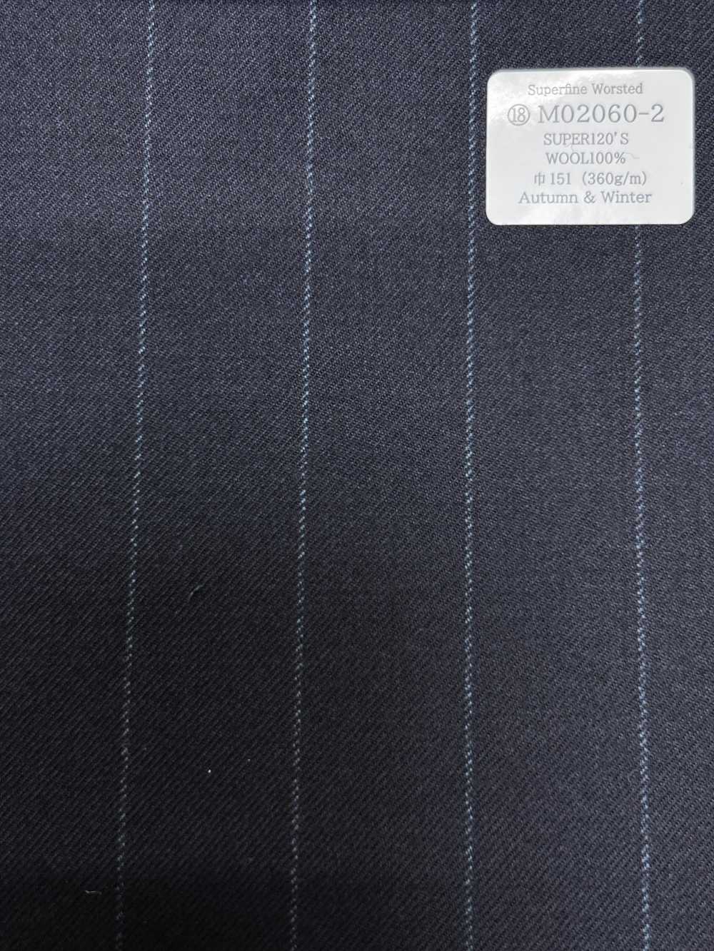 M02060-2 Línea Exclusiva KUNISHIMA1850 【Lana Peinada Superfina】Raya Azul Marino[Textil] Compañía Kunishima Co., Ltd.