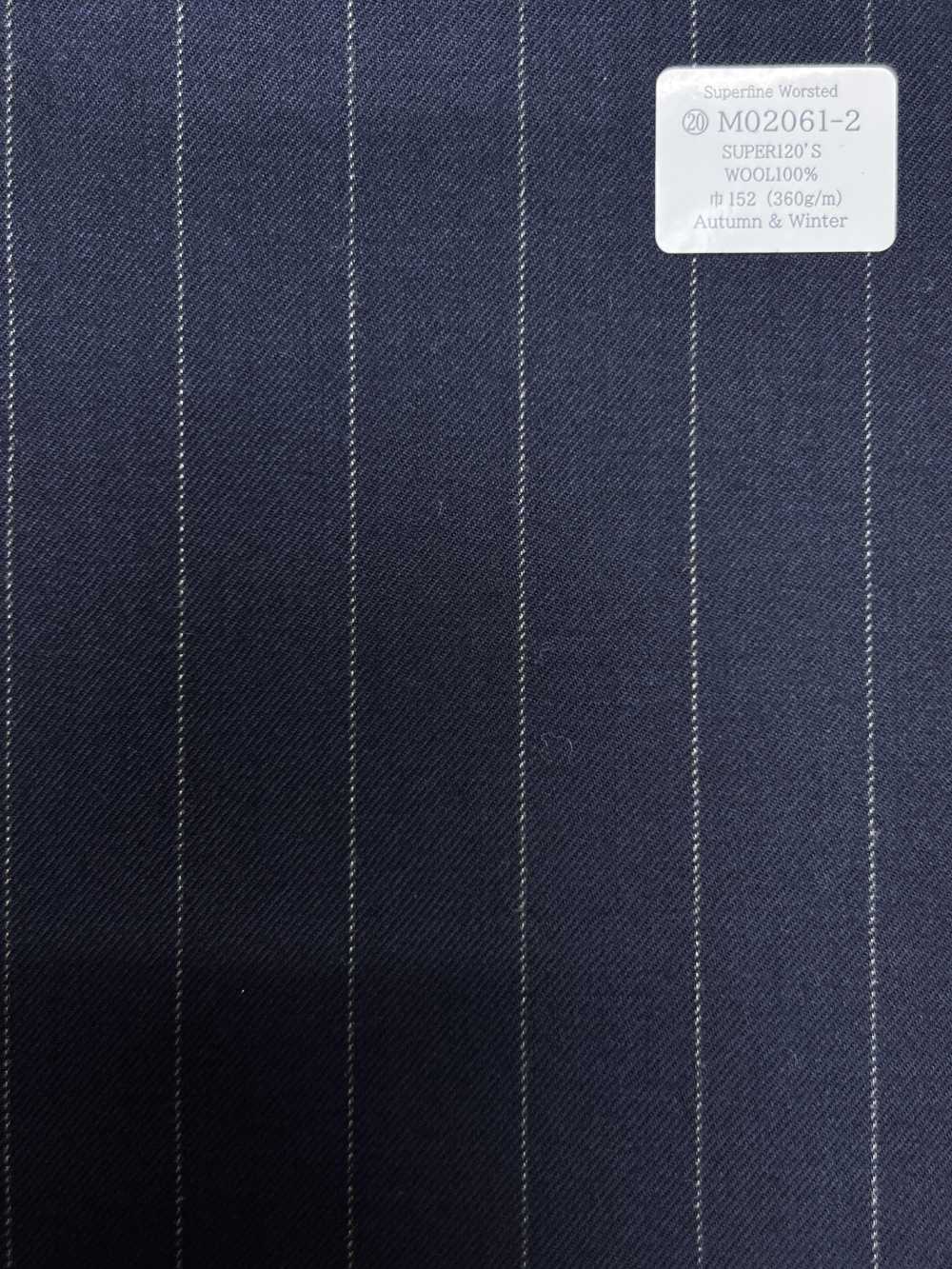 M02061-2 Línea Exclusiva KUNISHIMA1850 【Lana Peinada Superfina】Raya Azul Marino[Textil] Compañía Kunishima Co., Ltd.