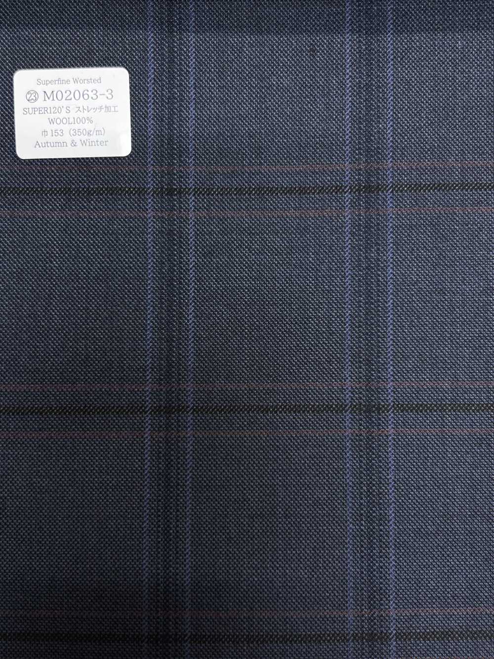 M02063-3 Línea Exclusiva KUNISHIMA1850 【Lana Peinada Superfina】Cuadros Azules[Textil] Compañía Kunishima Co., Ltd.