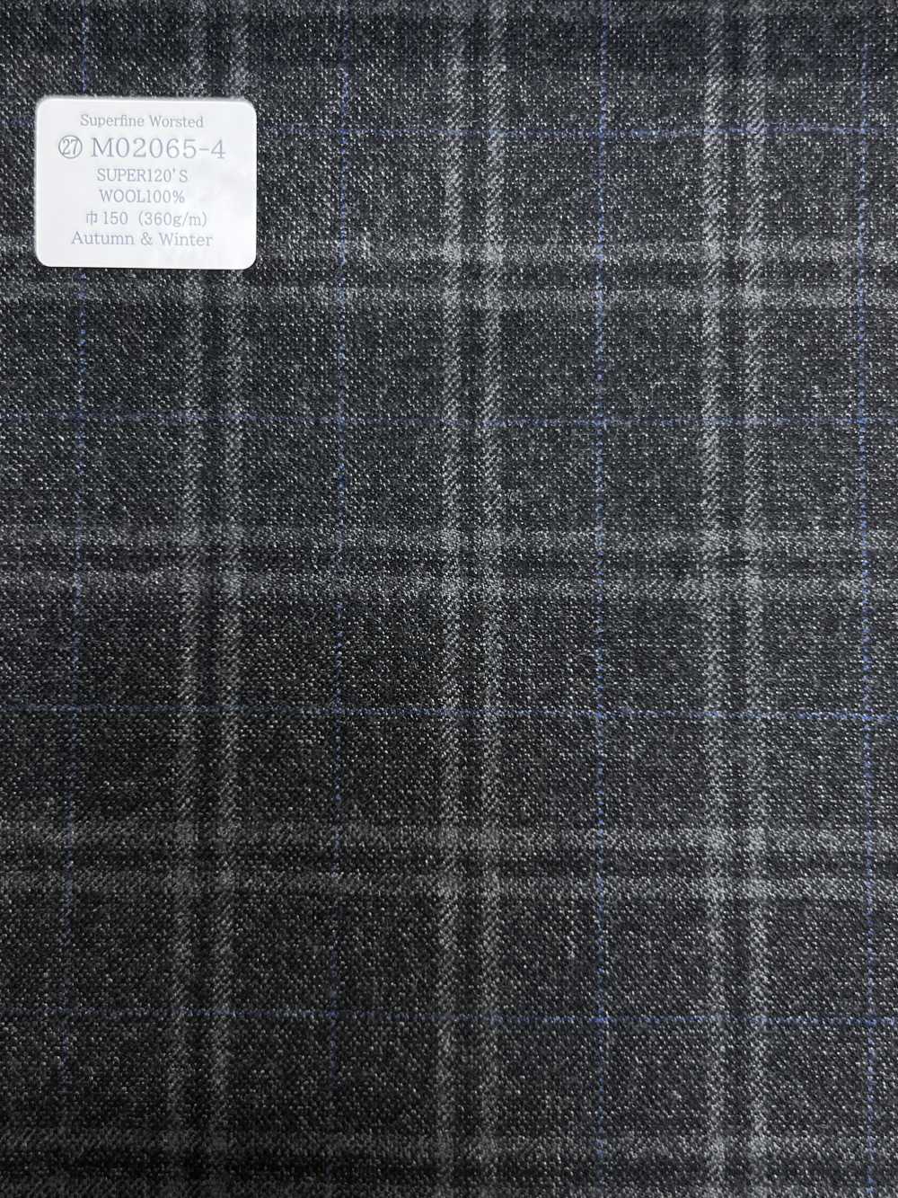 M02065-4 Línea Exclusiva KUNISHIMA1850 【Lana Peinada Superfina】Cuadros Gris Jaspeado[Textil] Compañía Kunishima Co., Ltd.