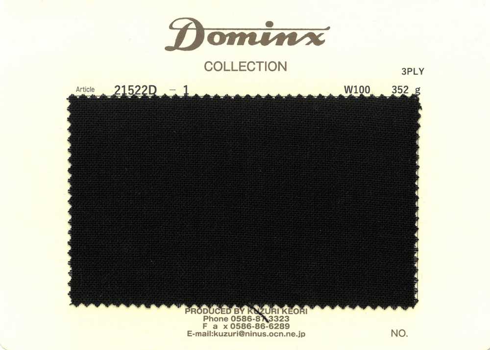 21522D-1 Hilo De 3 Cabos De Alta Torsión, 100 % Lana, DOMINX (Dominx) Negro[Textil] Tejido De Lana Kuzuri (DOMINX)