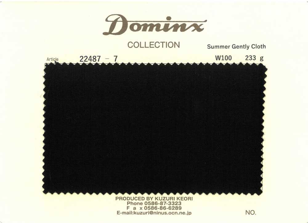 22487-7 Tela Suave De Verano 100% Lana DOMINX (Dominx) Negra[Textil] Tejido De Lana Kuzuri (DOMINX)