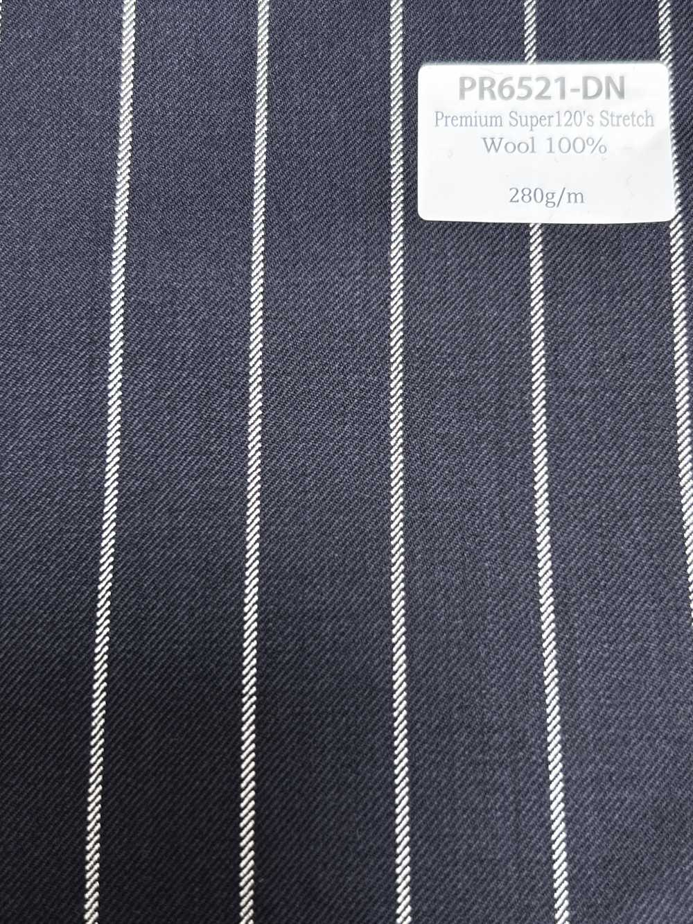 PR6521-DN Tela Japonesa Premium Estándar Super 120's Elástica A Rayas Azul Marino Oscuro[Textil]