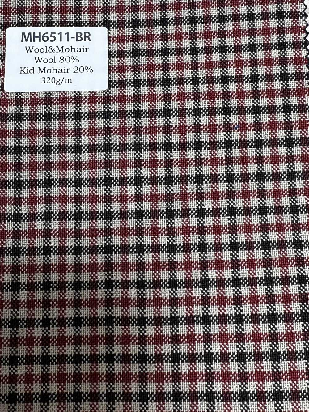 MH6511-BR Lana Japonesa Estándar Peinada Con Mohair (Estilo Tonic), A Cuadros Marrón[Textil]
