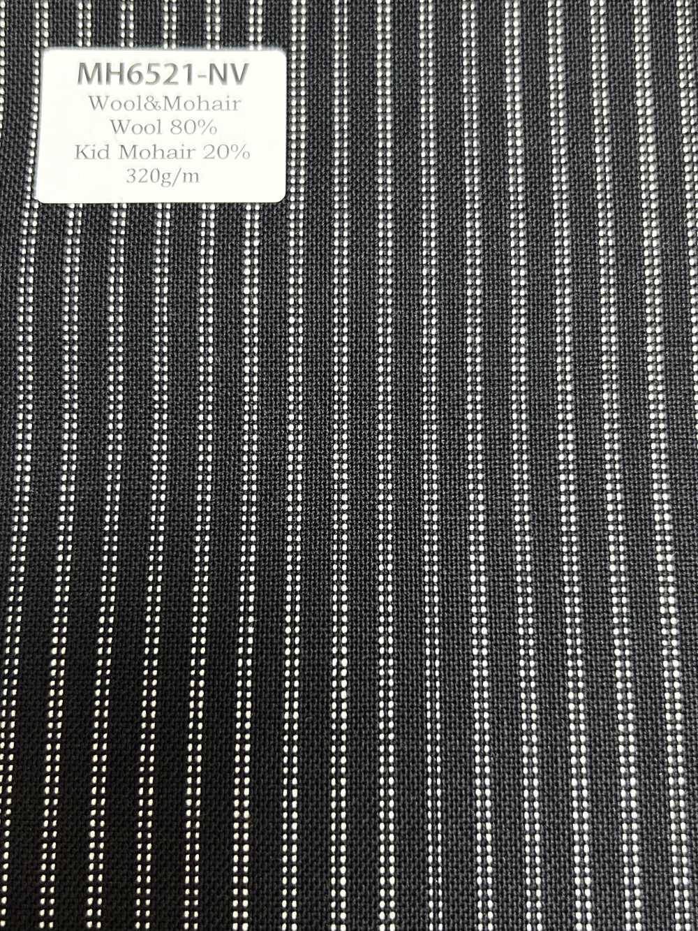 MH6521-NV Lana Japonesa Estándar Peinada De Lana Y Mohair (Estilo Tonic) A Rayas Azul Marino[Textil]