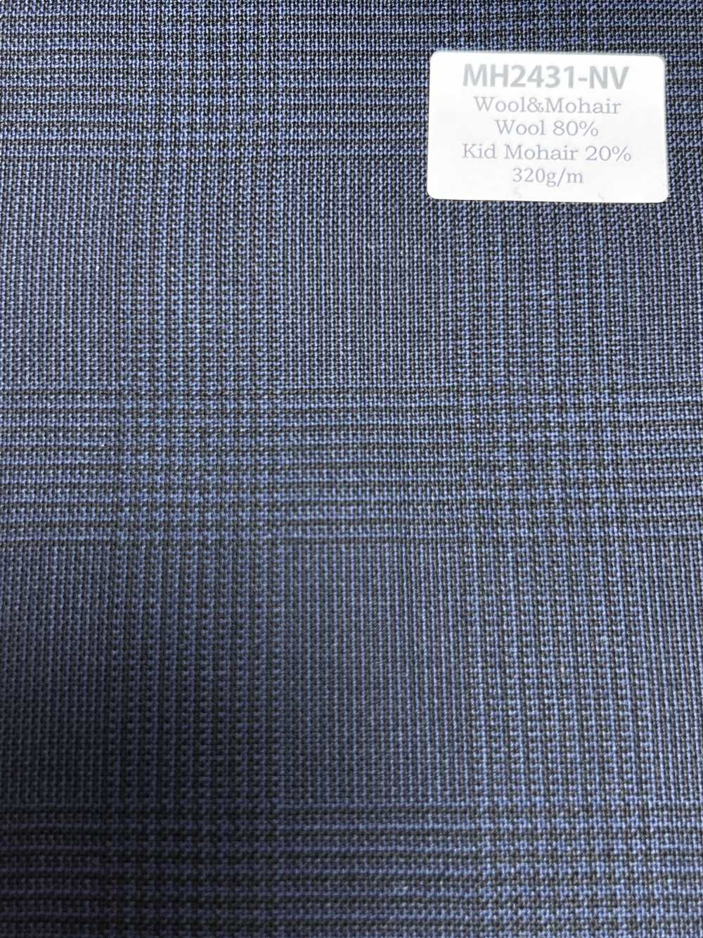 MH2431-NV Lana Japonesa Estándar Peinada De Lana Y Mohair (Estilo Tonic), Cuadros Azul Marino[Textil]
