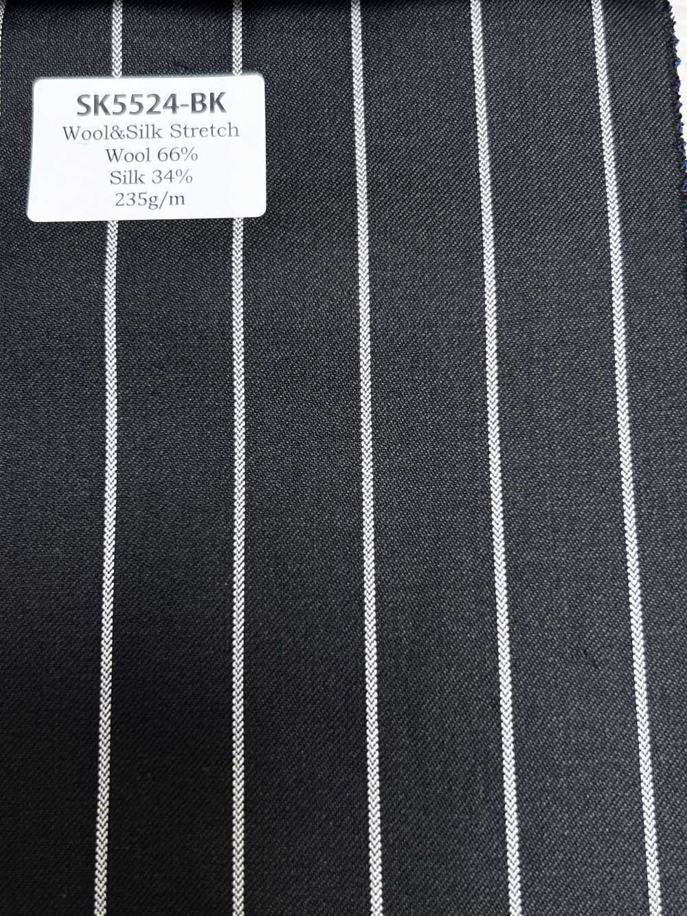 SK5524-BK Rayas Elásticas Estándar Japonesas De Lana Y Seda Negras[Textil]