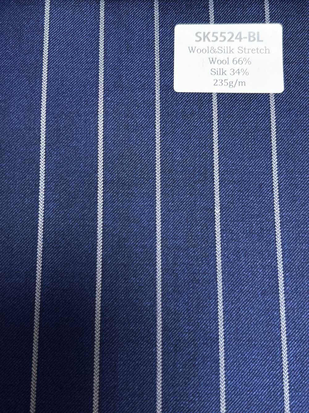 SK5524-BL Rayado Elástico Estándar Japonés De Lana Y Seda, Azul Marino[Textil]