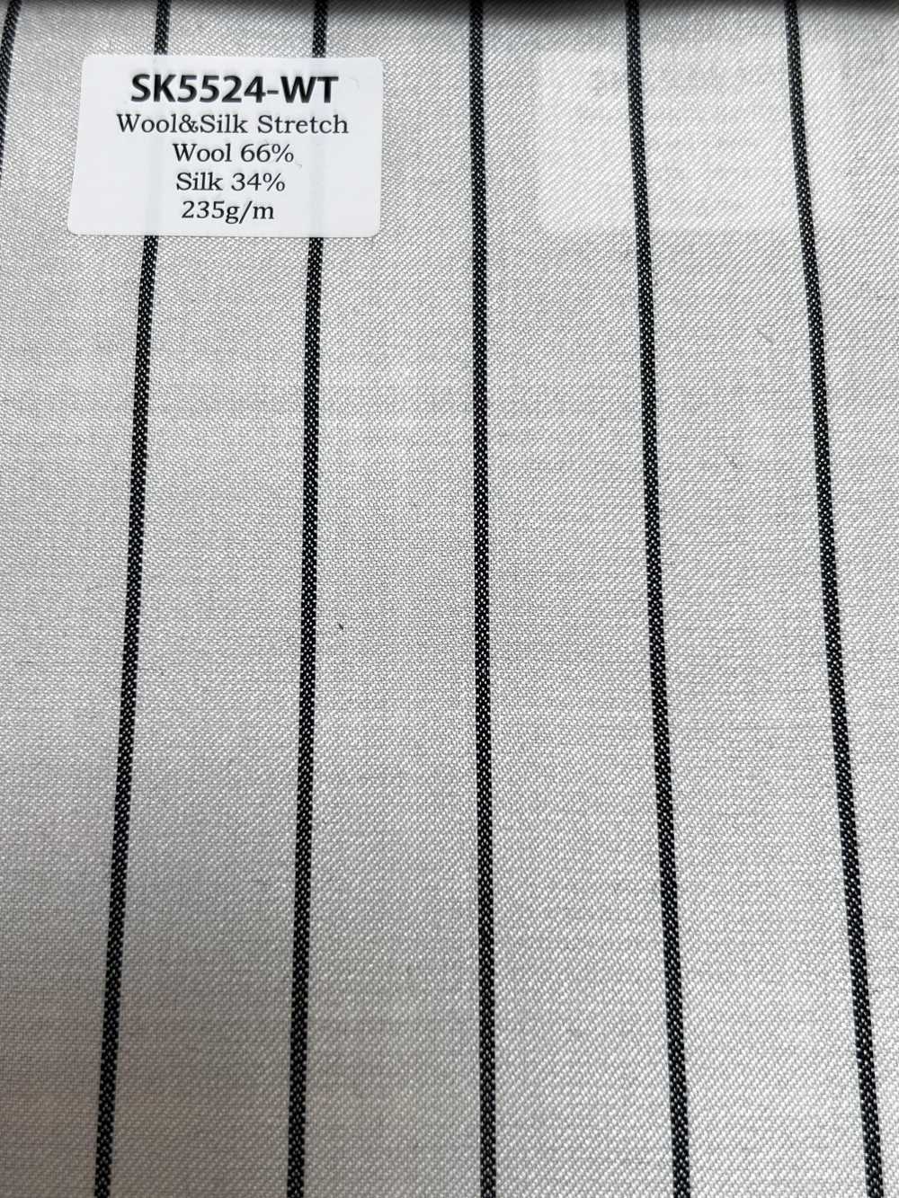 SK5524-WT Rayas Elásticas Estándar Japonesas De Lana Y Seda, Blancas[Textil]