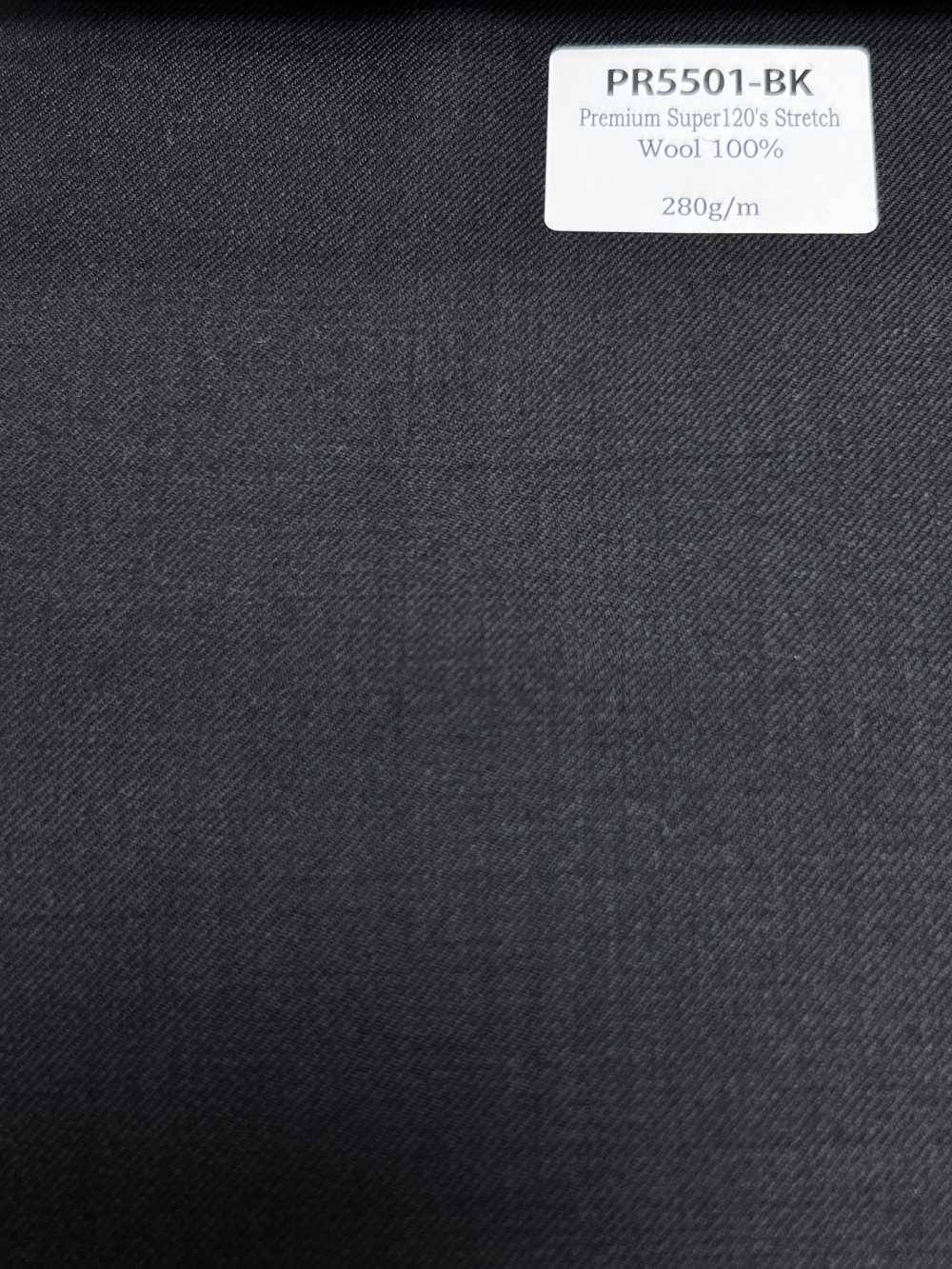 PR5501-BK Estándar Japonés Premium Super 120's Elástico Sin Patrón Negro[Textil]