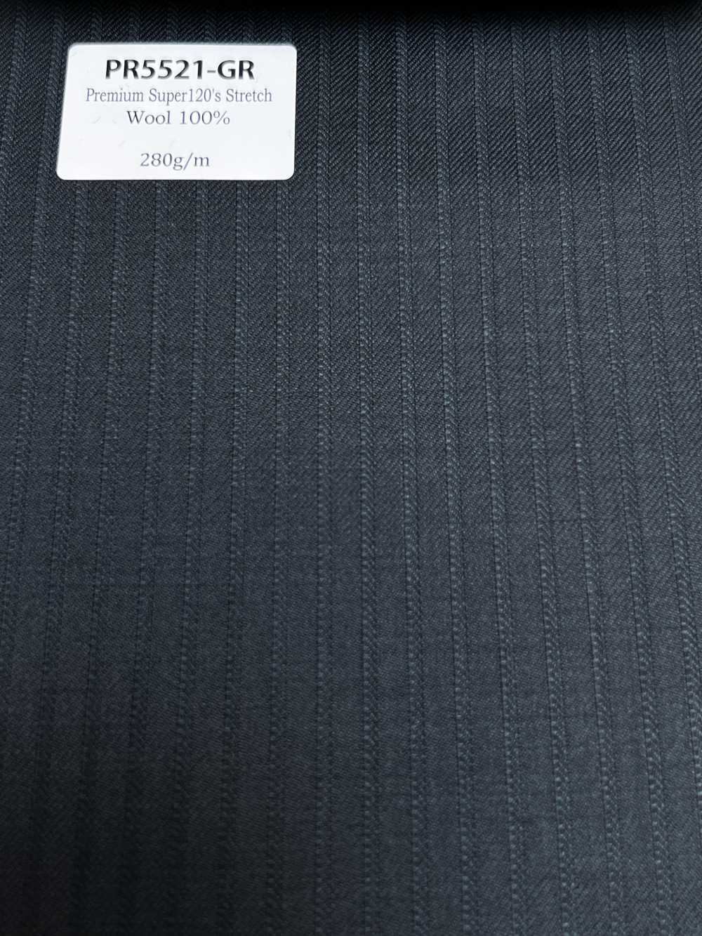 PR5521-GR Estándar japonés Premium Super120's elástico a rayas verde[Textil] HOSOI SYOJI
