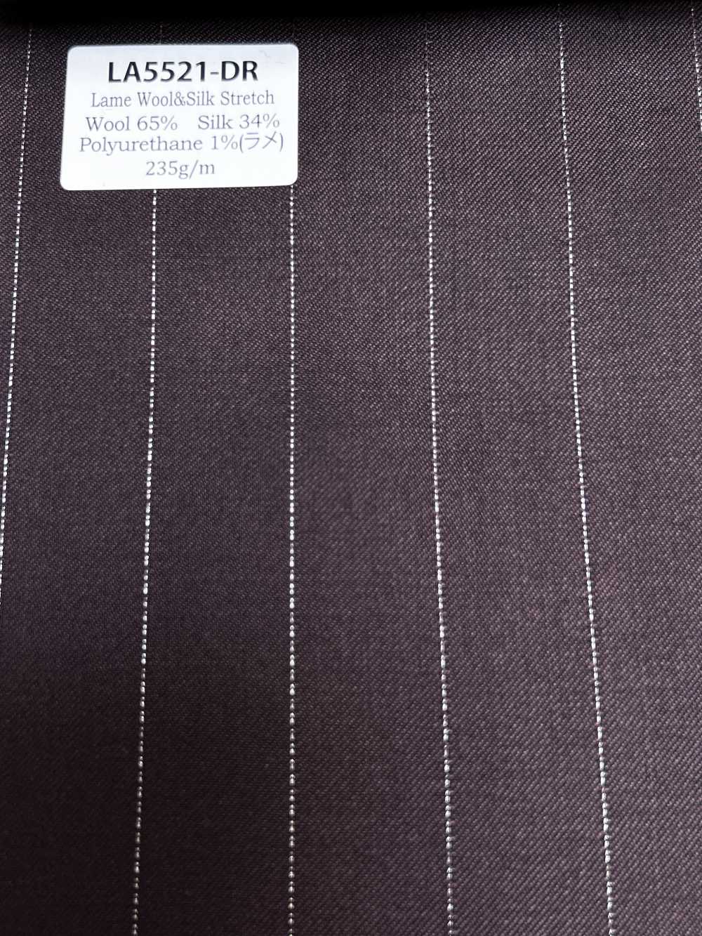 LA5521-DR Lana clásica con lamé de seda japonesa, a rayas elásticas, rojo oscuro[Textil] HOSOI SYOJI