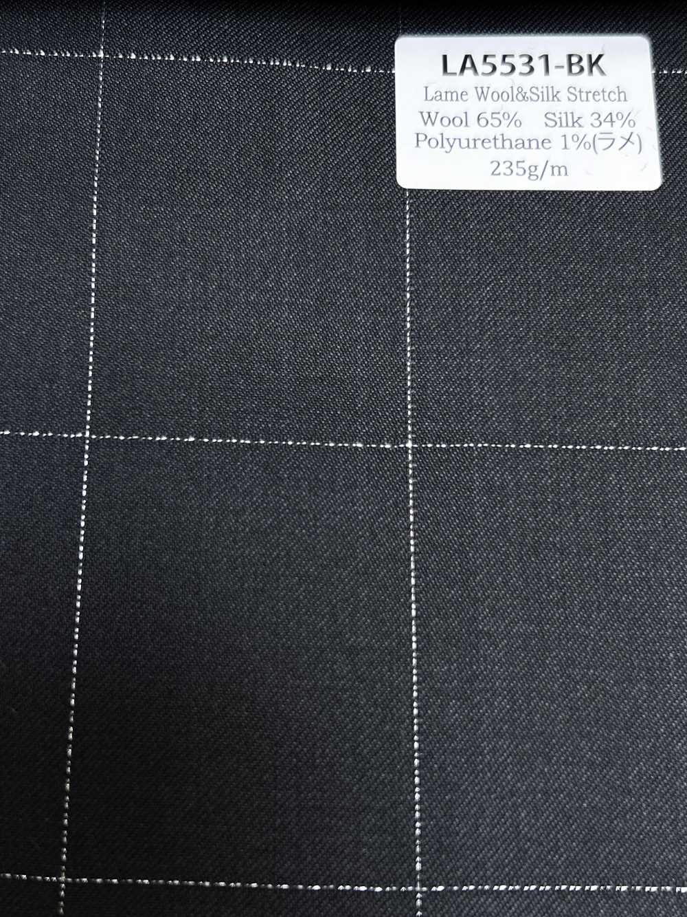 LA5531-BK Cuadro clásico negro de lana, seda y lamé elástico, hecho en Japón[Textil] HOSOI SYOJI