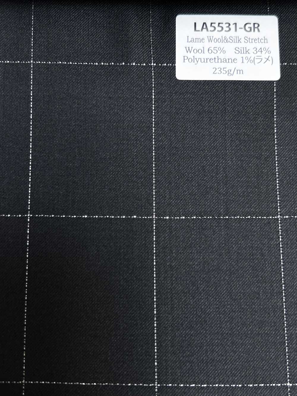 LA5531-GR Cuadro clásico verde de lana, seda y lamé elástico hecho en Japón[Textil] HOSOI SYOJI