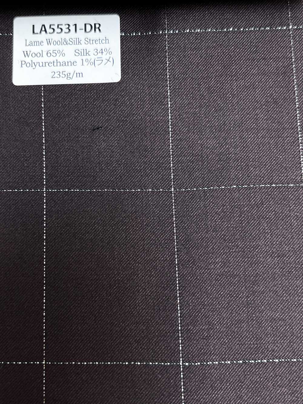 LA5531-DR Cuadro elástico de lana y lamé de seda japonés estándar, rojo oscuro[Textil] HOSOI SYOJI
