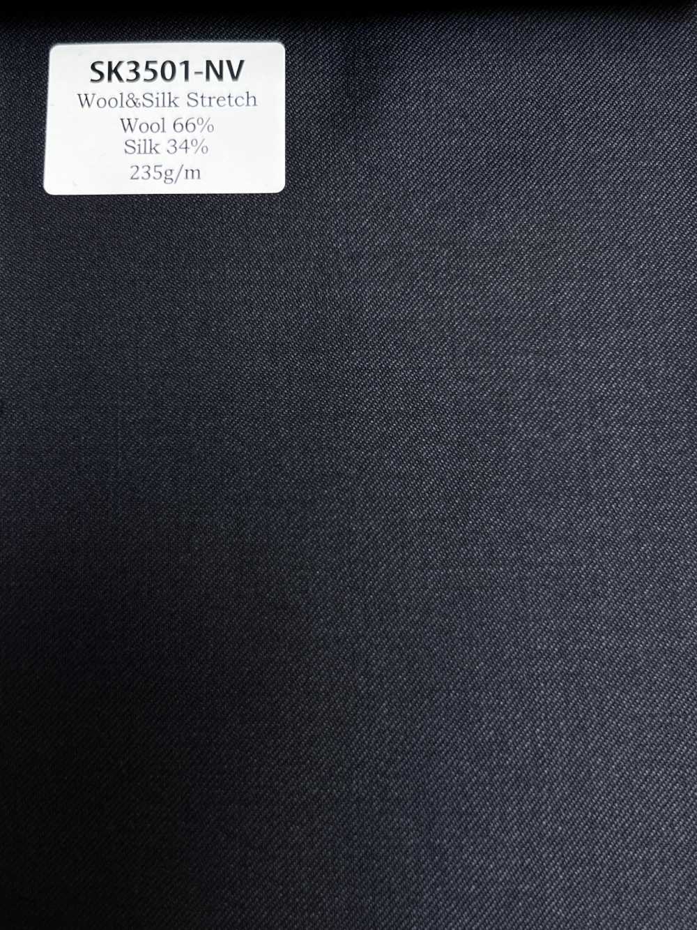 SK3501-NV Estándar, de fabricación japonesa, elástico de seda y lana, azul marino[Textil] HOSOI SYOJI