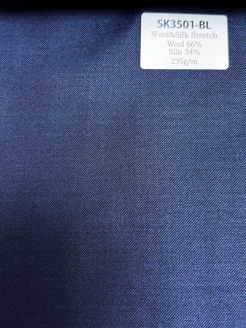 SK3501-BL Seda y lana elástica japonesa estándar azul[Textil] HOSOI SYOJI