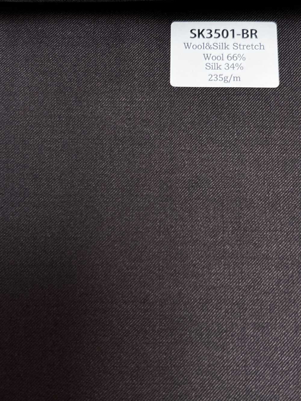 SK3501-BR Tejido elástico estándar de seda y lana fabricado en Japón, marrón[Textil]