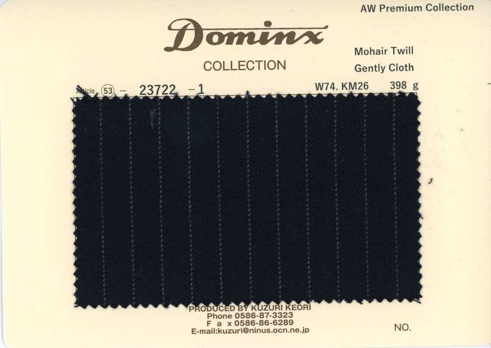 23722-1 Twill clásico de mohair, tela suave DOMINX Colección Premium Negro[Textil] Tejido De Lana Kuzuri (DOMINX)