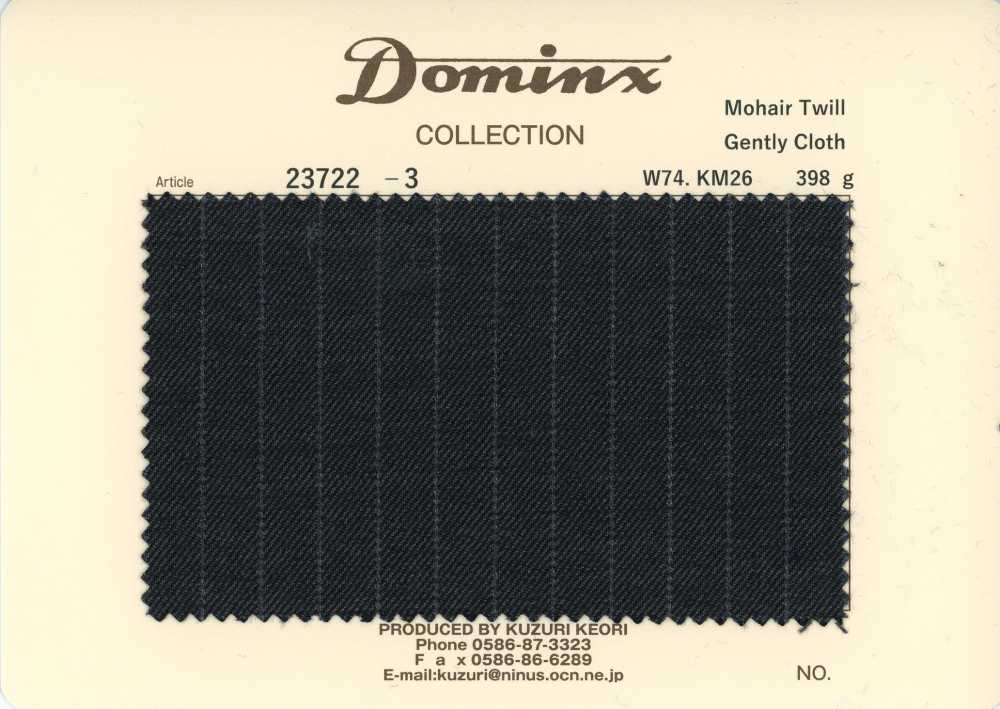 23722-3 Tela De Sarga De Mohair Estándar Gently, Colección Premium DOMINX, Gris Oscuro[Textil] Tejido De Lana Kuzuri (DOMINX)