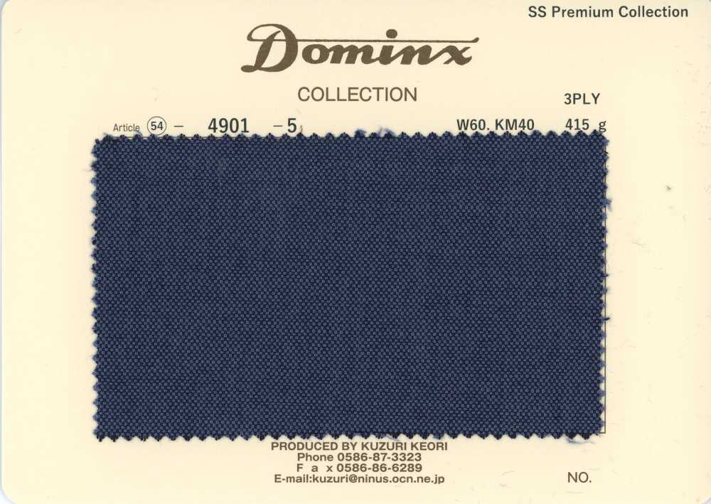 4901-5 Colección Premium DOMINX De Mohair De Cabra Estándar De 3 Cabos, Azul[Textil] Tejido De Lana Kuzuri (DOMINX)