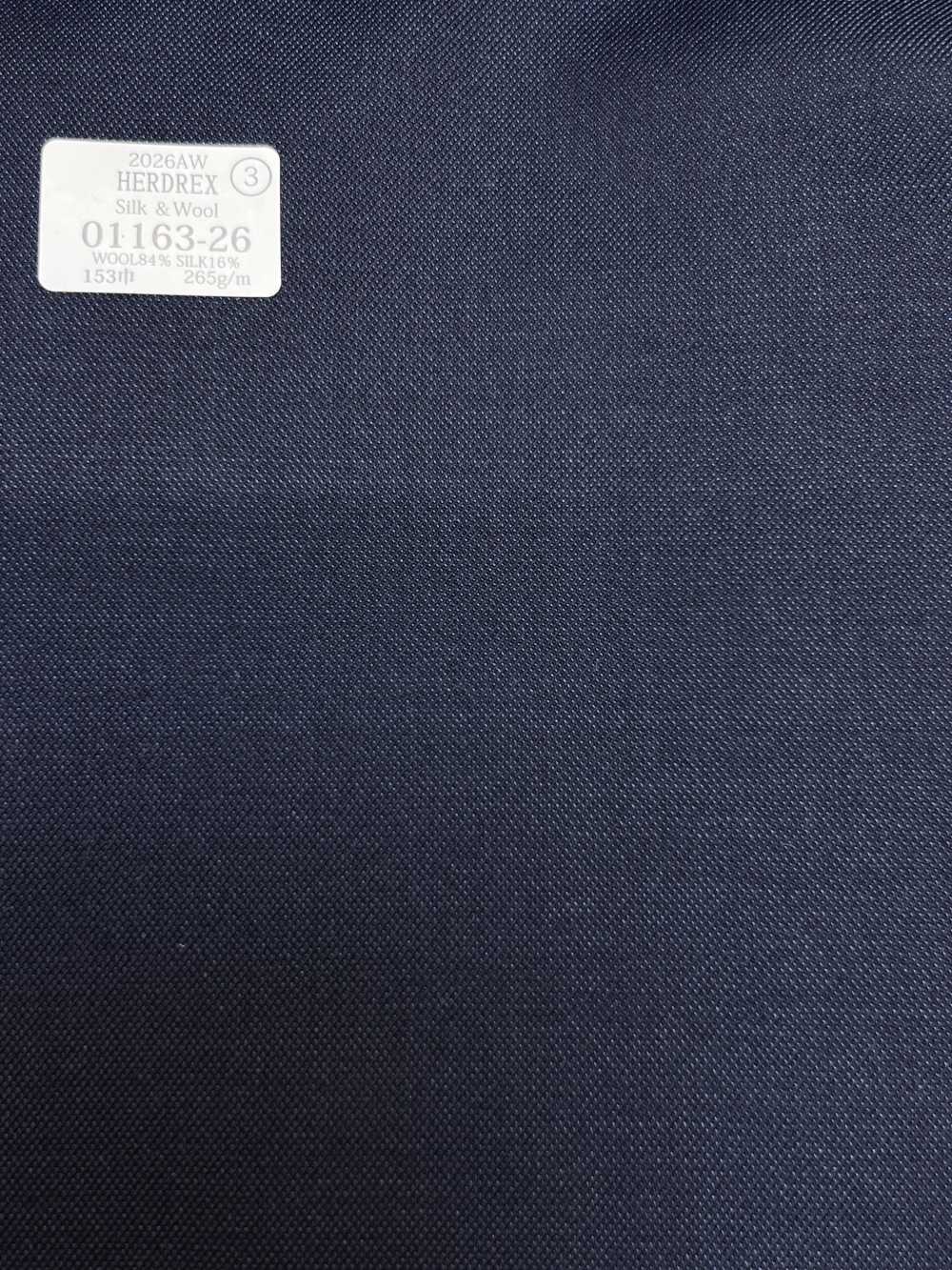 01163-26 26AW HERDREX [Seda y lana] Seda y lana azul marino liso[Textil] Compañía Kunishima Co., Ltd.