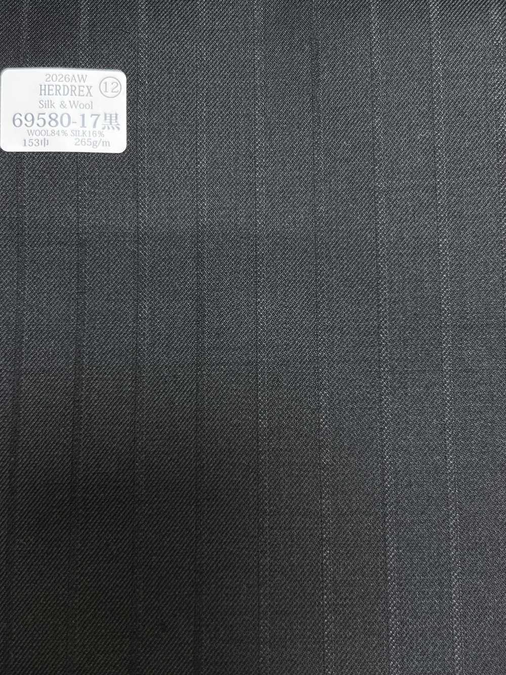 69580-17 26AW HERDREX [Seda Y Lana] Seda Y Lana Con Rayas De Sombra Negras[Textil] Compañía Kunishima Co., Ltd.